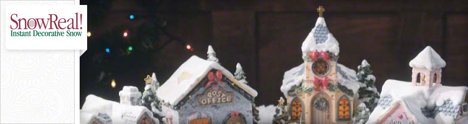 decorative snow on model village